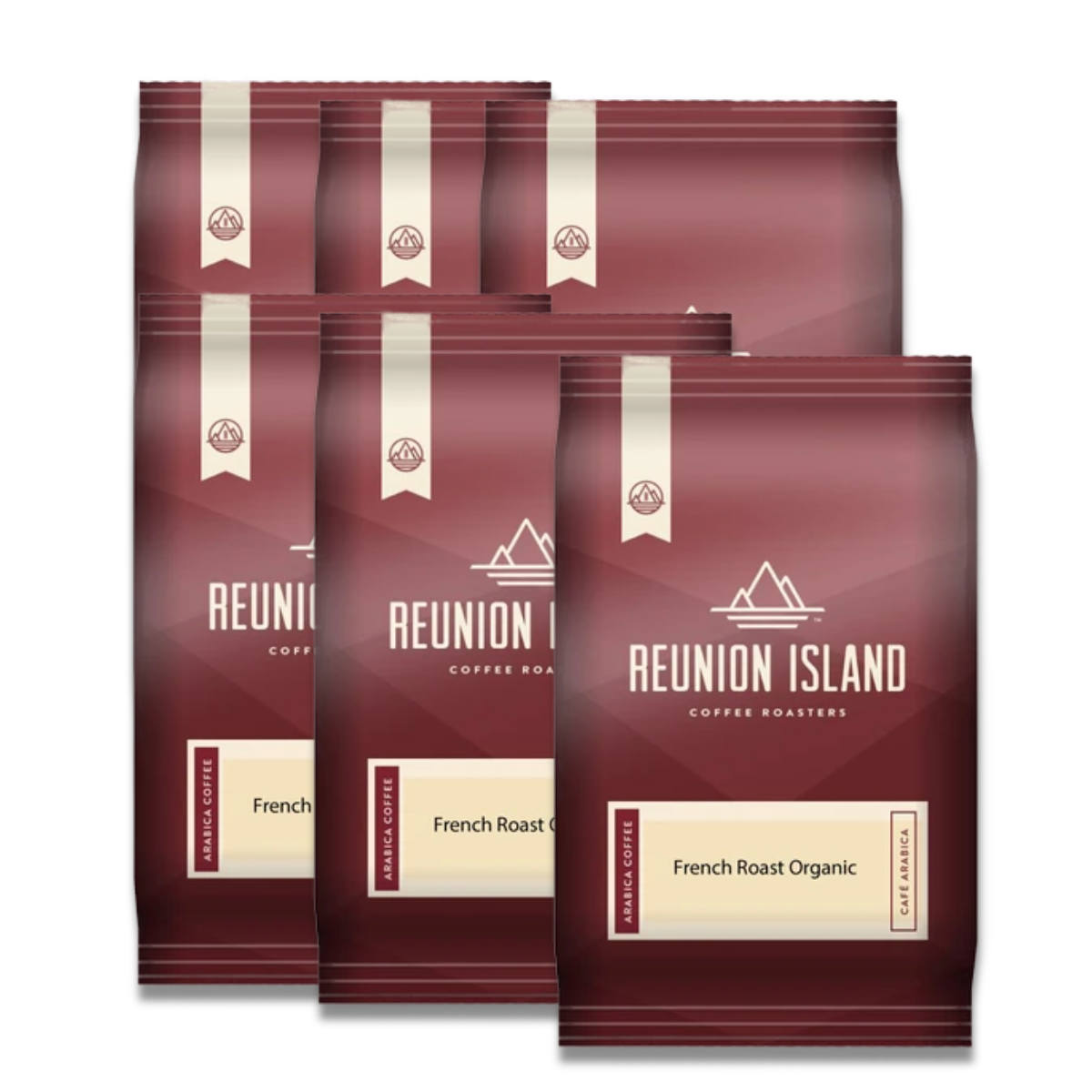 Reunion Island French Roast Whole Bean Coffee Value Pack(Box of 6)