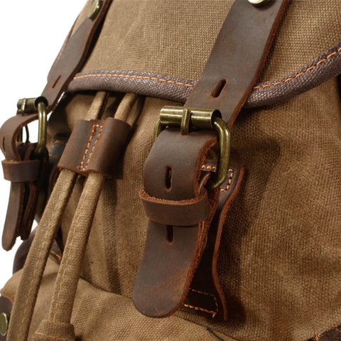 strapazierfähiger Rucksack aus Segeltuchleder