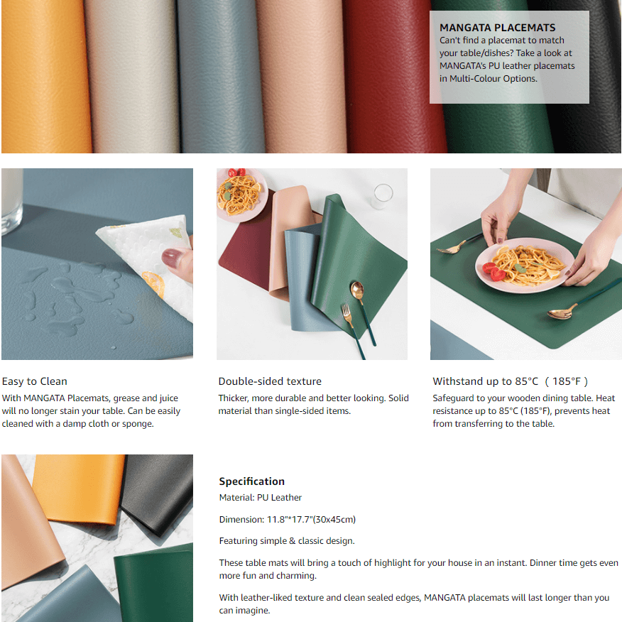 leather placemats set