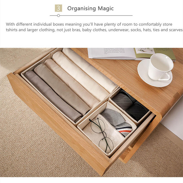Foldable Drawer Organiser Dividers Storage Box Fabric Flexible