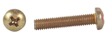 PHILLIPS PAN HEAD SCREW/Carbon steel, Cadmium plated, 10-32, 1