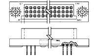 BOX CONNECTOR/Female, 3 row, 16 position. .050, .075, .100