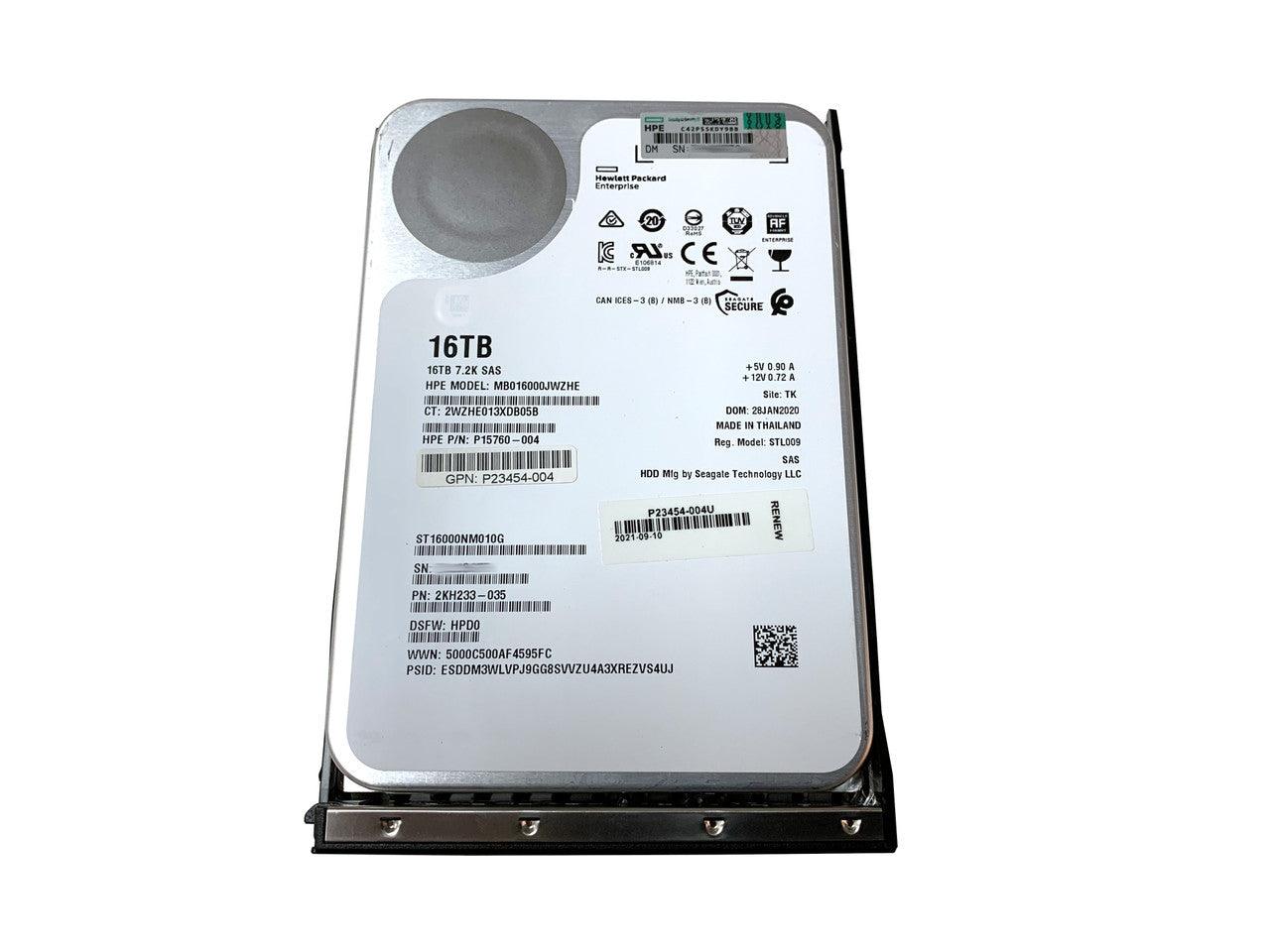 HPE 16TB SAS 7.2K LP 512e ISE HDD