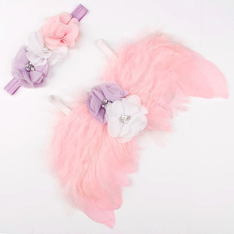 Perfect Angel Wings & Headband Newborn Photography