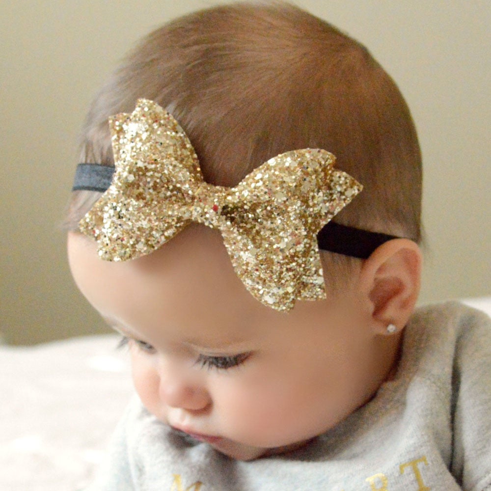 7 Colors Cute Newborn Shiny Sequins Bow Knot Headband