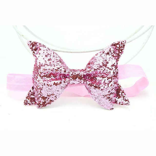 7 Colors Cute Newborn Shiny Sequins Bow Knot Headband