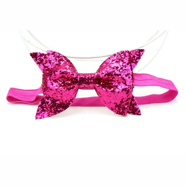 7 Colors Cute Newborn Shiny Sequins Bow Knot Headband