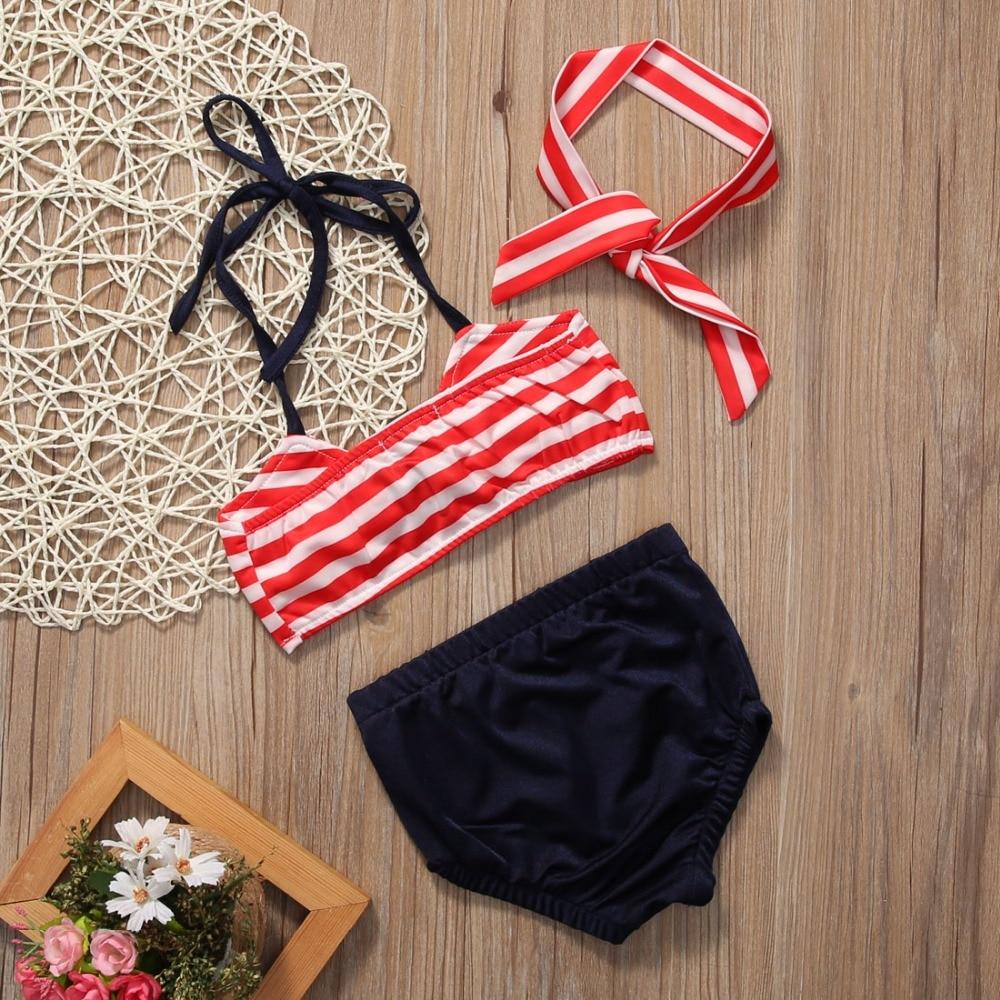 Striped Bikini & Headband Set