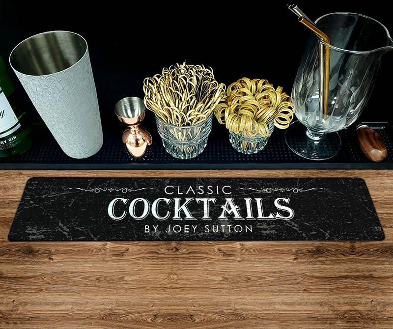Customizable Printed Bar Mat - Classic Cocktails - 20