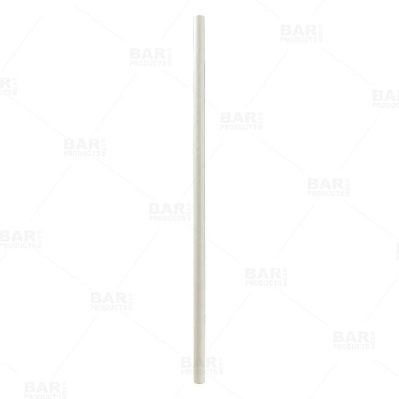 BarConic? Biodegradable White Paper Straws - 7 3/4