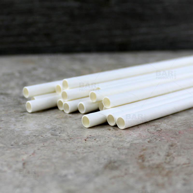 BarConic? Biodegradable White Paper Straws - 7 3/4