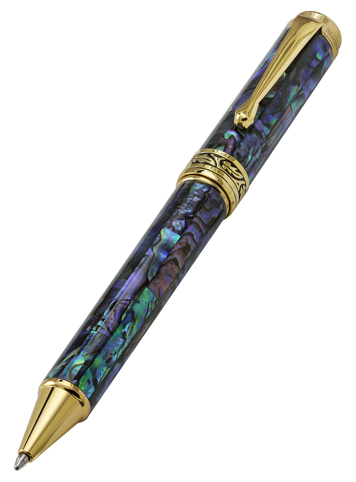 Maestro? Paua Abalone Sea Shell Ballpoint Pen - 18K Gold Plated