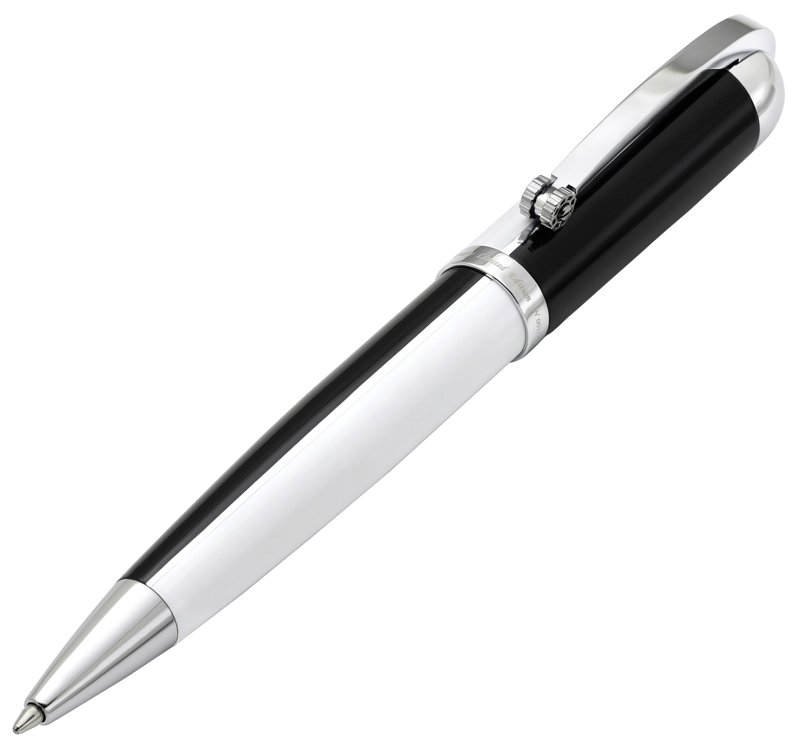 Visionary? Brass & Aluminum Enameled Ballpoint Pen - Black / White