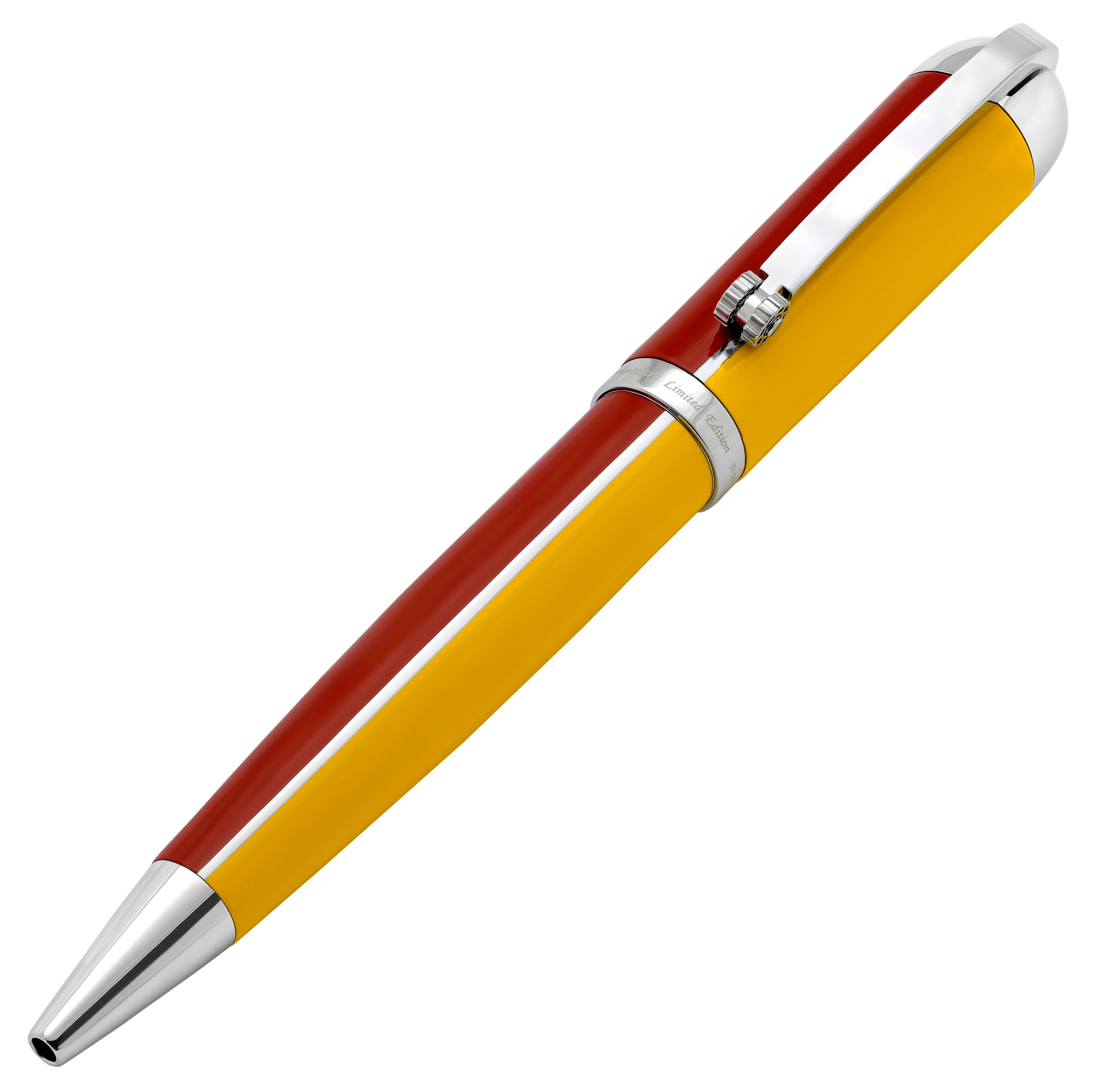Visionary? Brass & Aluminum Enameled Ballpoint Pen - Aspen Gold / Red