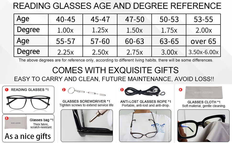 Men’s Reading Glasses Stylish Readers Light Weight Reading Glasses By MARE AZZURO