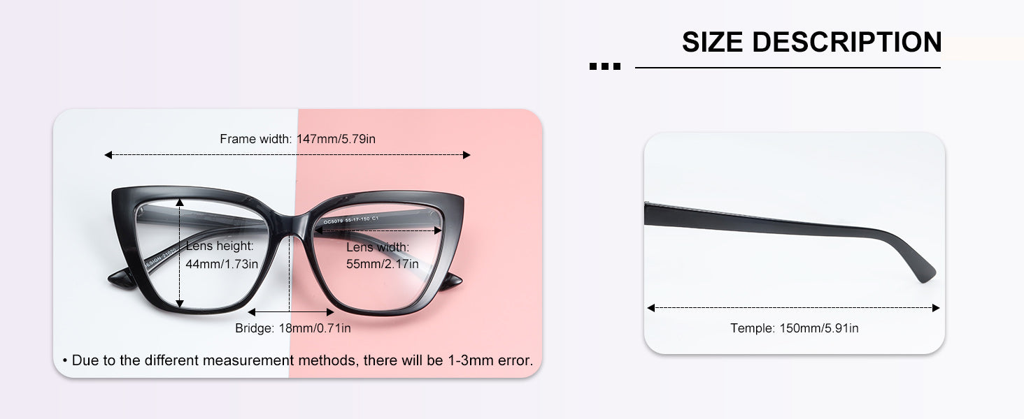 MARE AZZURO Oversized Reading Glasses Women Large Cat Eye Readers