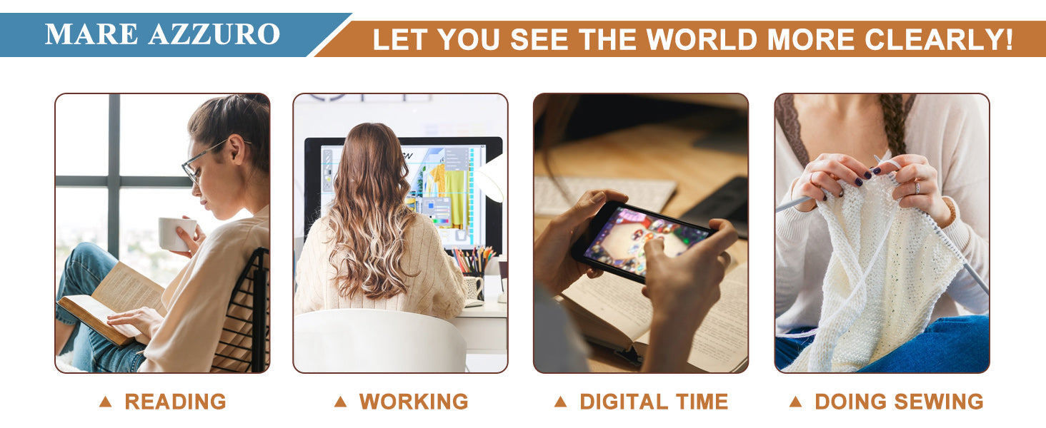 MARE AZZURO Oversized Reading Glasses Women Large Cat Eye Readers