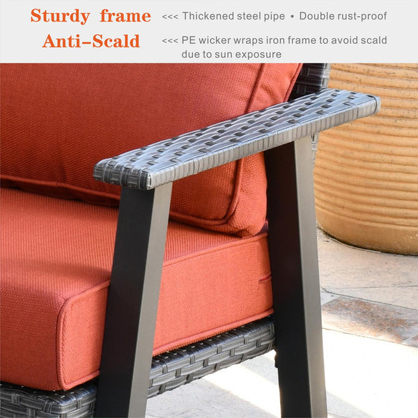 Ovios Patio Backyard outdoor PE rattan wicker sofa couch