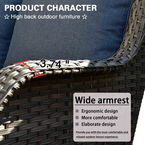 Ovios Patio Backyard outdoor PE rattan wicker sofa couch