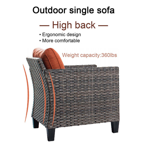 Ovios Patio Backyard outdoor PE rattan wicker sofa couch