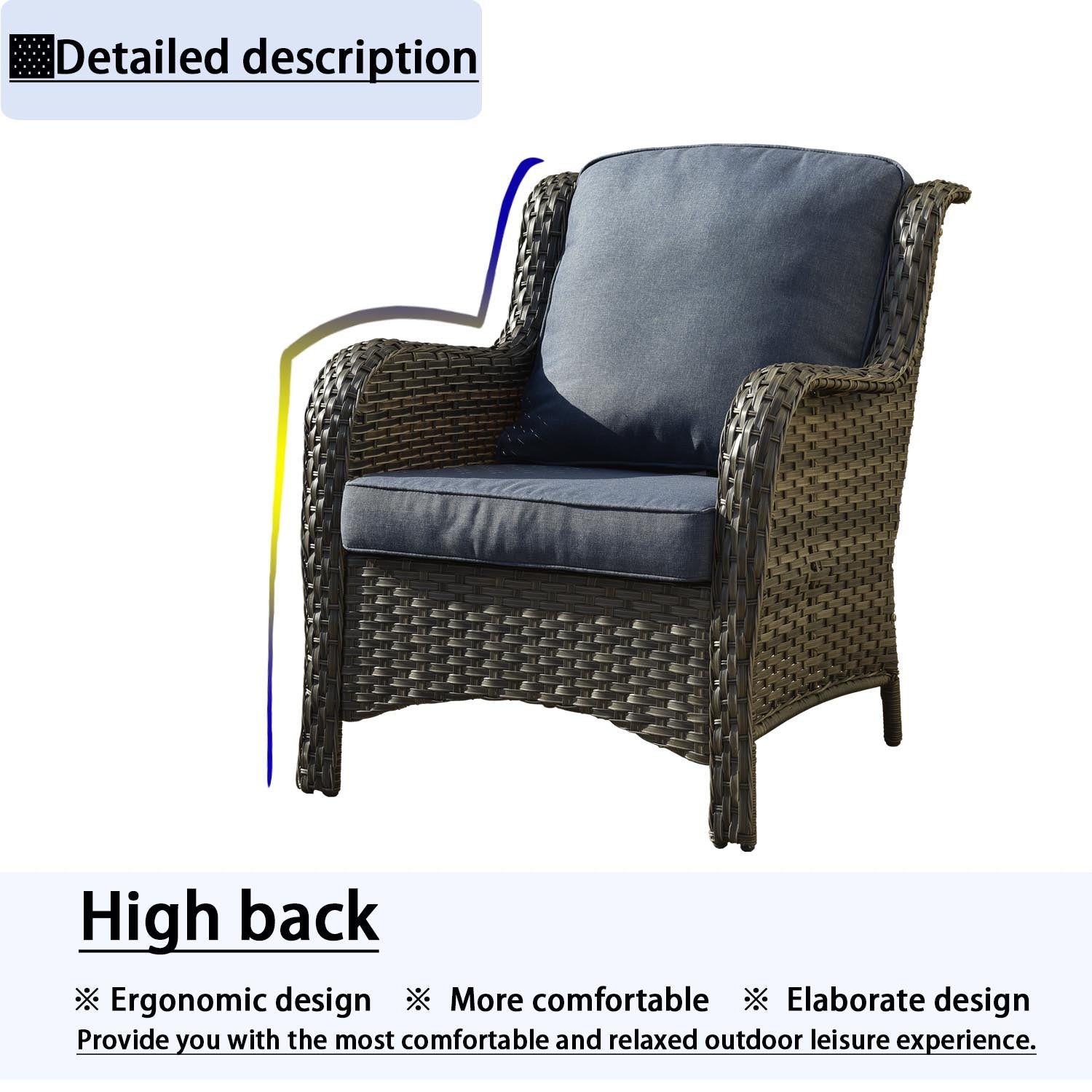 Ovios Patio Backyard outdoor PE rattan wicker sofa couch