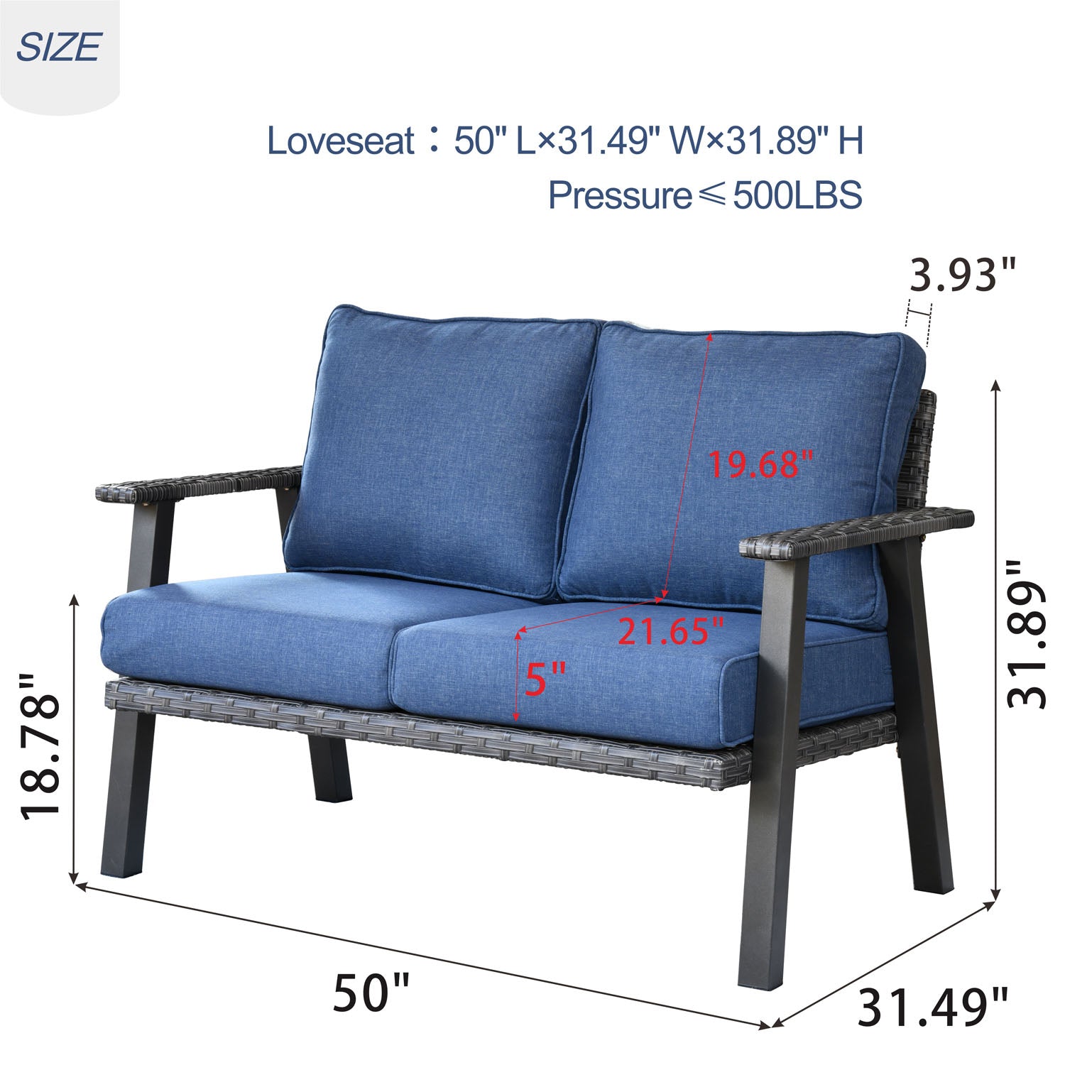 Ovios Patio Bistro Set Loveseat