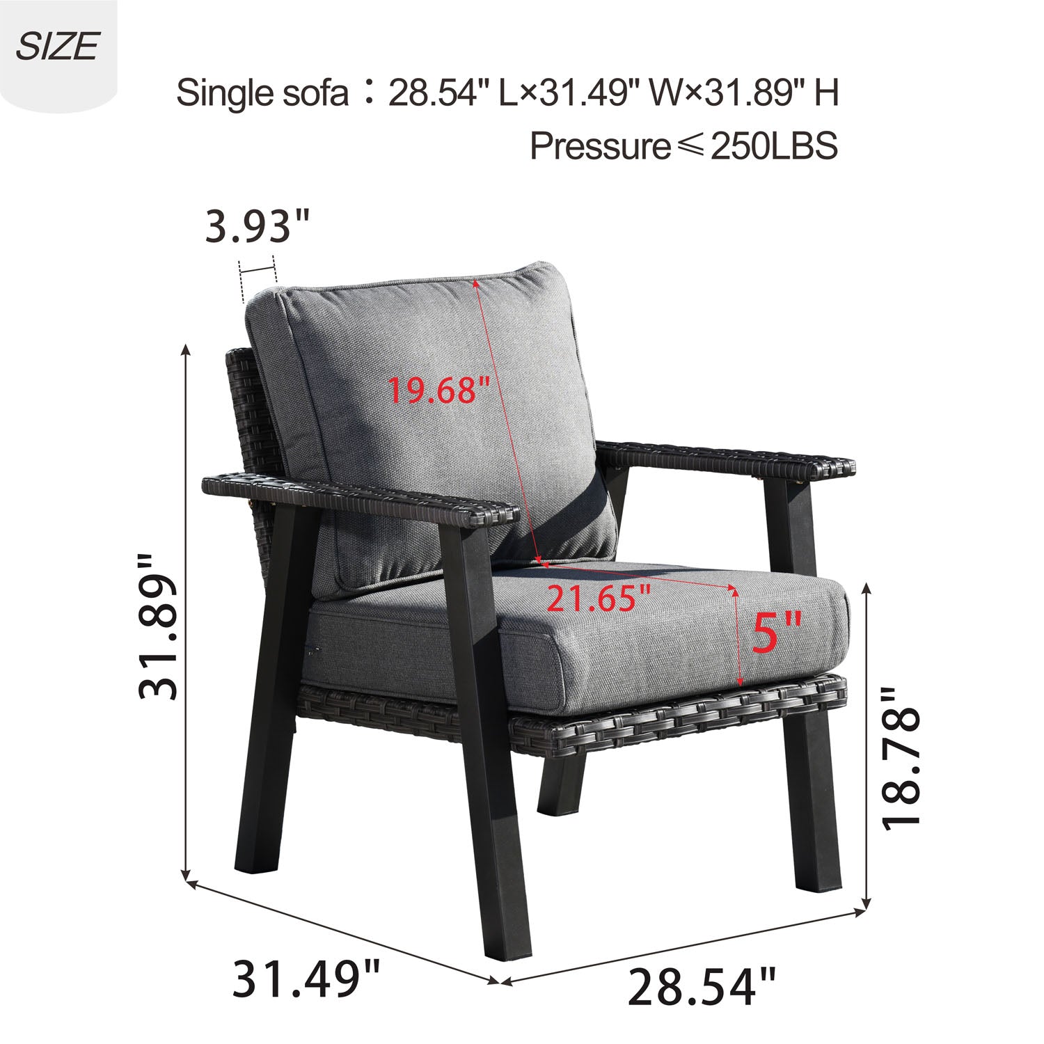 Ovios Patio Bistro Set Outdoor Chairs 2 Piece