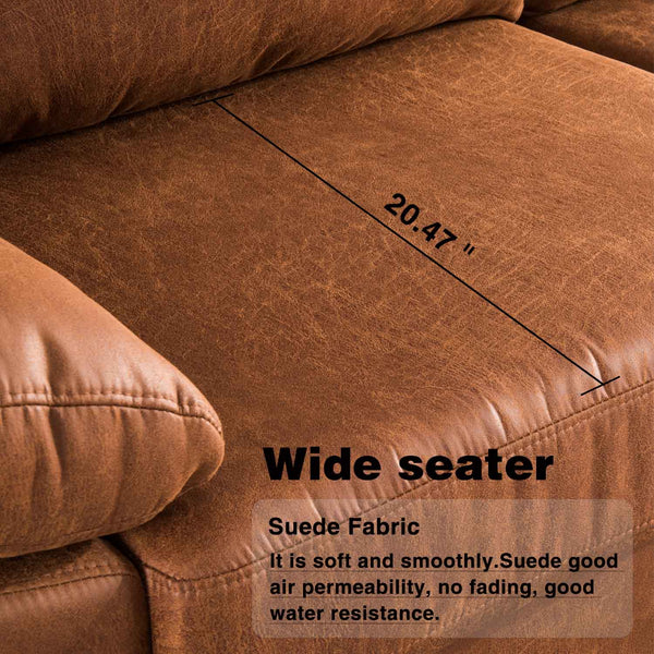 产品 Ovios Living Room 100.78" Wide Fabric or Leathaire Reversible Sofa