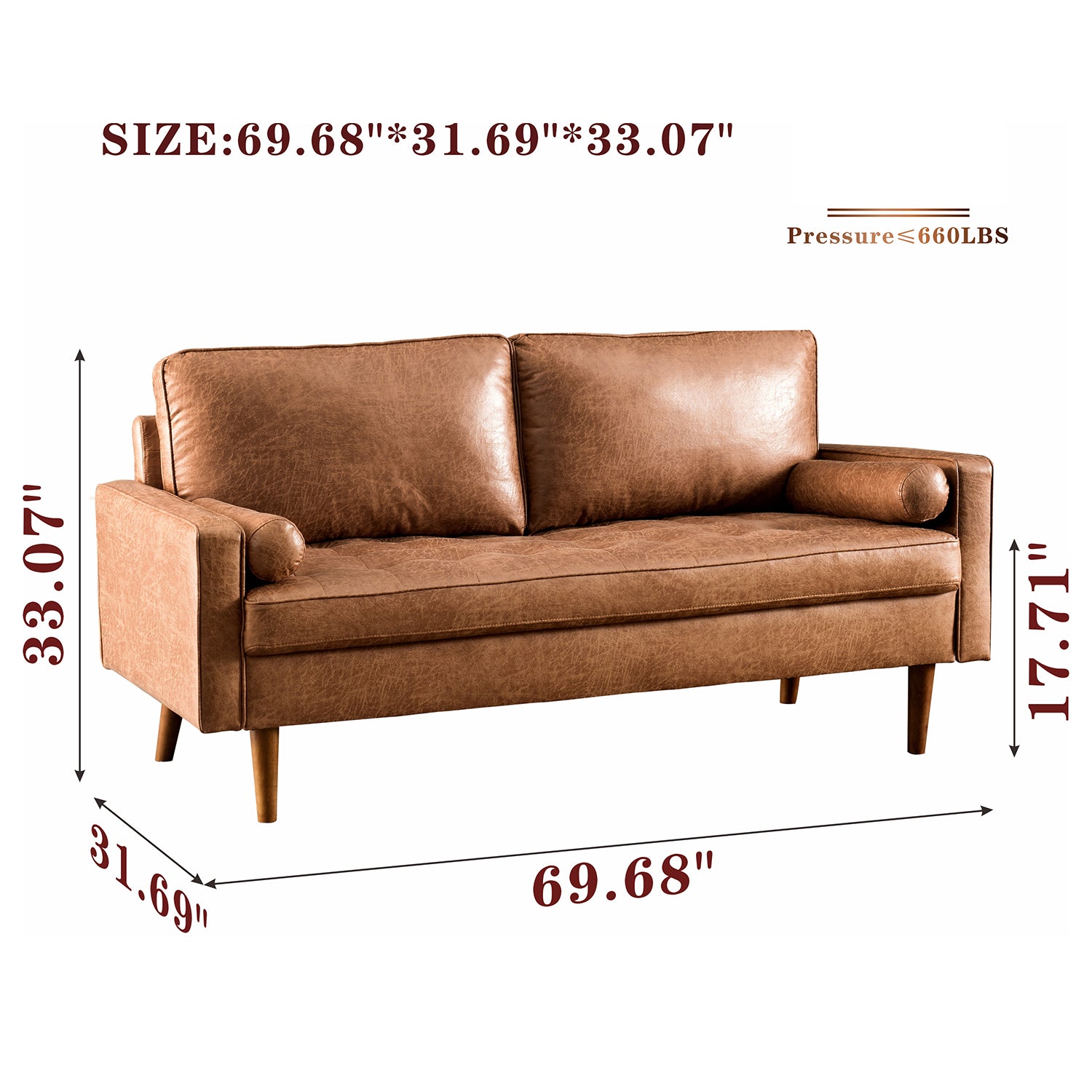 Ovios Living Room Suede or Line Fabric Sofa