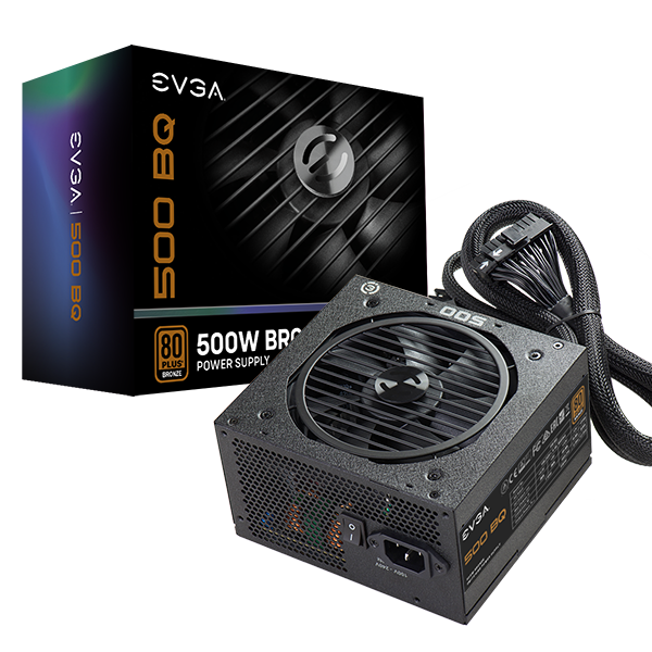 110-BQ-0500-K1 EVGA 500W BQ Semi-Modular Power Supply 843368043346