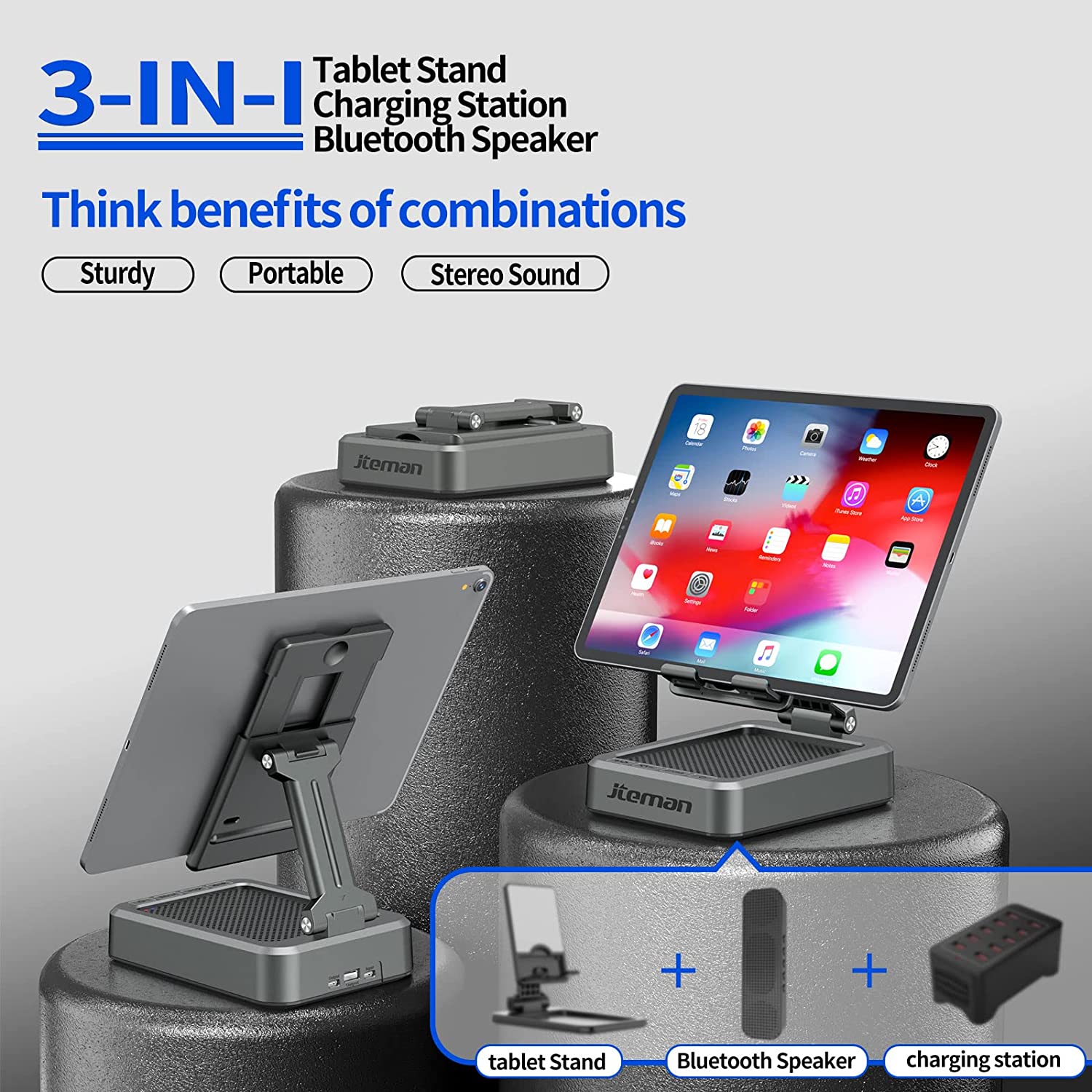 L33 Jteman Wireless Bluetooth Speaker Tablet Stand 113696562924