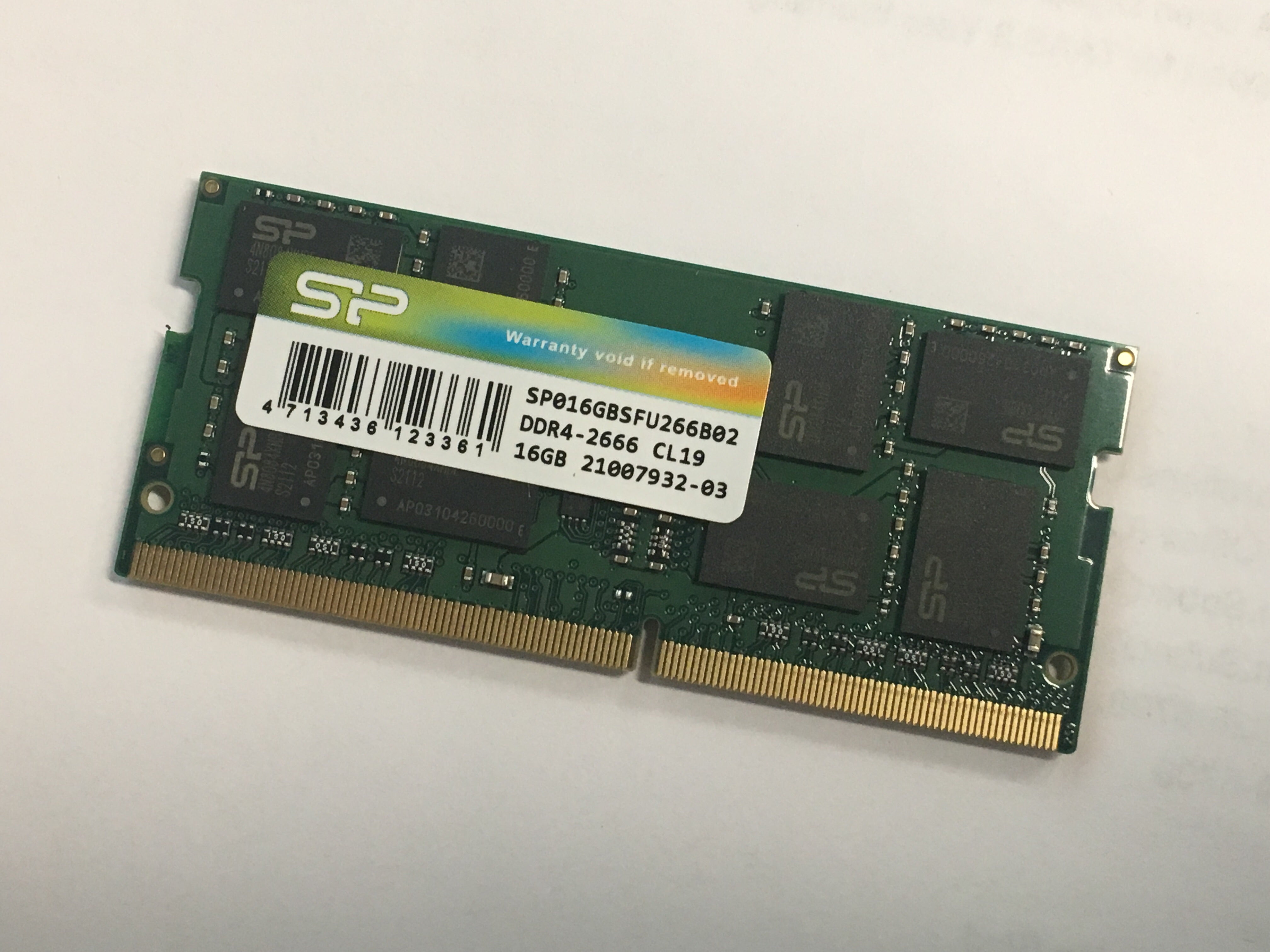 SP016GBSFU266B02 Silicon Power 16GB DDR-2666 CL19 SODIMM 886576061832