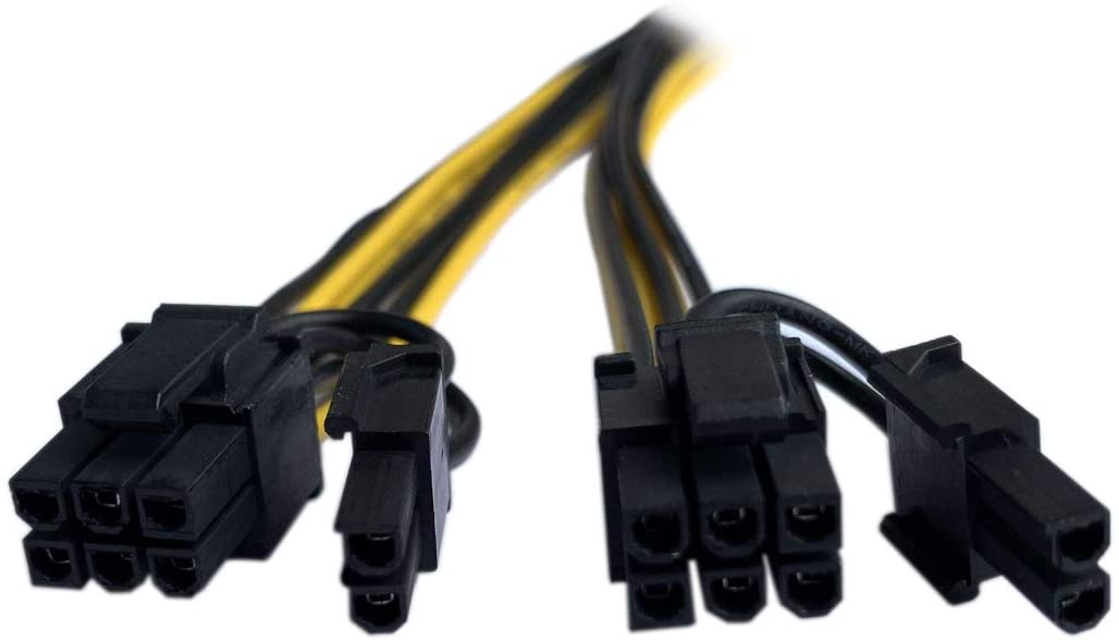 6P28P2P 8in 6pin Female PCI Express to Dual 8pin Male PCIe Power Splitter Cable for Graphics Video Card 48415569