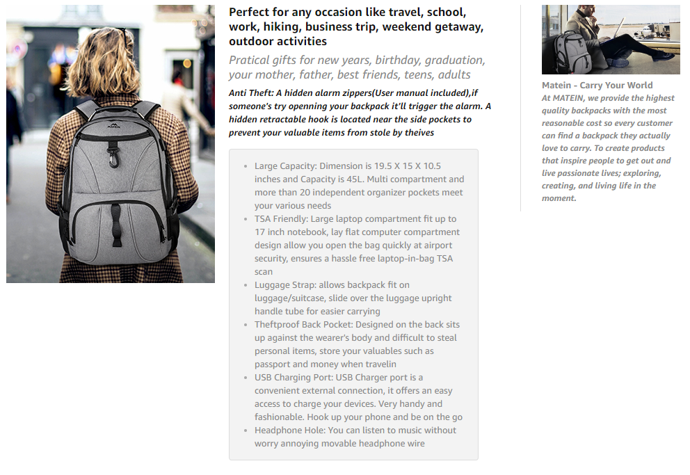matein backpack