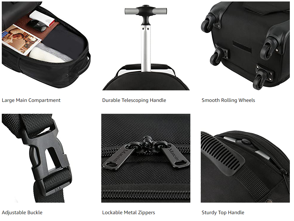 matein wheeled rolling backpack