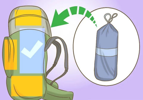 Wie packt man ein Zelt in einen Rucksack?