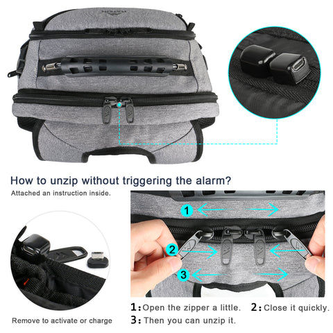 Matein TSA Anti Theft with Alarm Zipper Laptop Travel Backpack