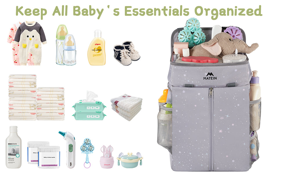 Matein Portable Diaper Organizer Stacker