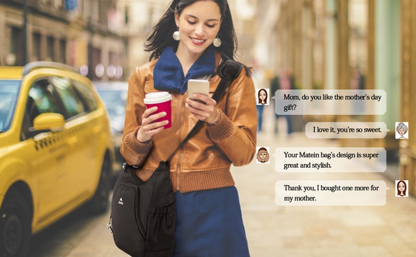 Matein Große Reise-Umhängetasche mit Diebstahlschutztasche mit RFID-Tasche