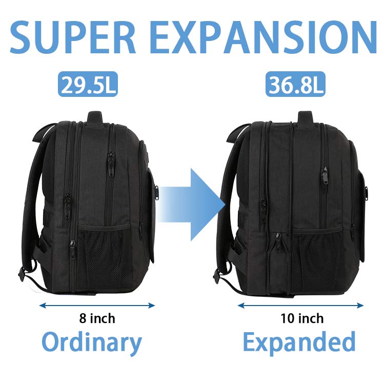 Matein Expandable College Bookbag Travel  Laptop Backpack