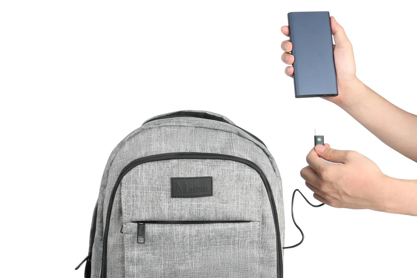 the usb port built in the backpack