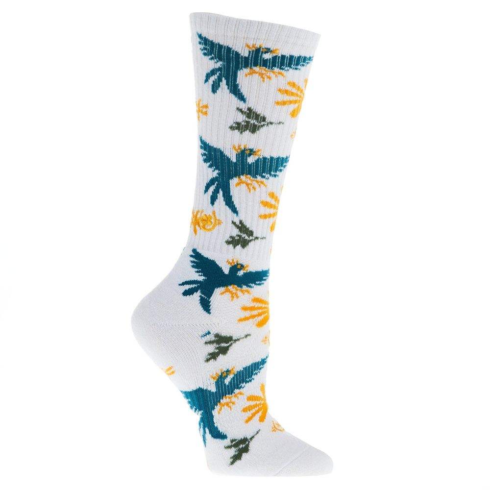 Lucky Chuck Bird White Performance Crew Sock