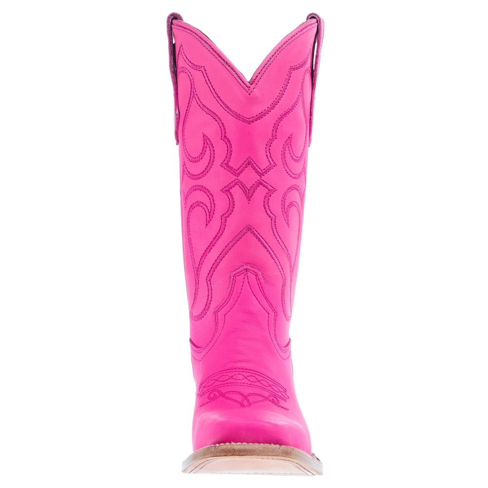 Corral Teen Fuchsia Leather and Embroidery Square Toe Boot