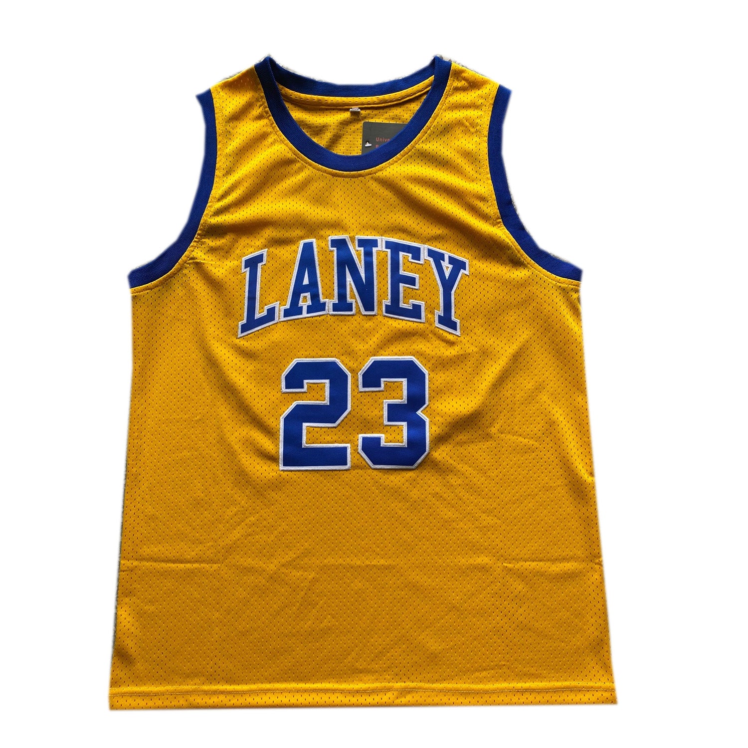 Laney High School Blue #23 Jordan Throwback Basketball Jersey Yellow