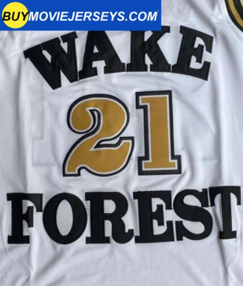 Tim Duncan #21 Wake Forest Basketball Jersey College BLACK/WHITE/YELLOW