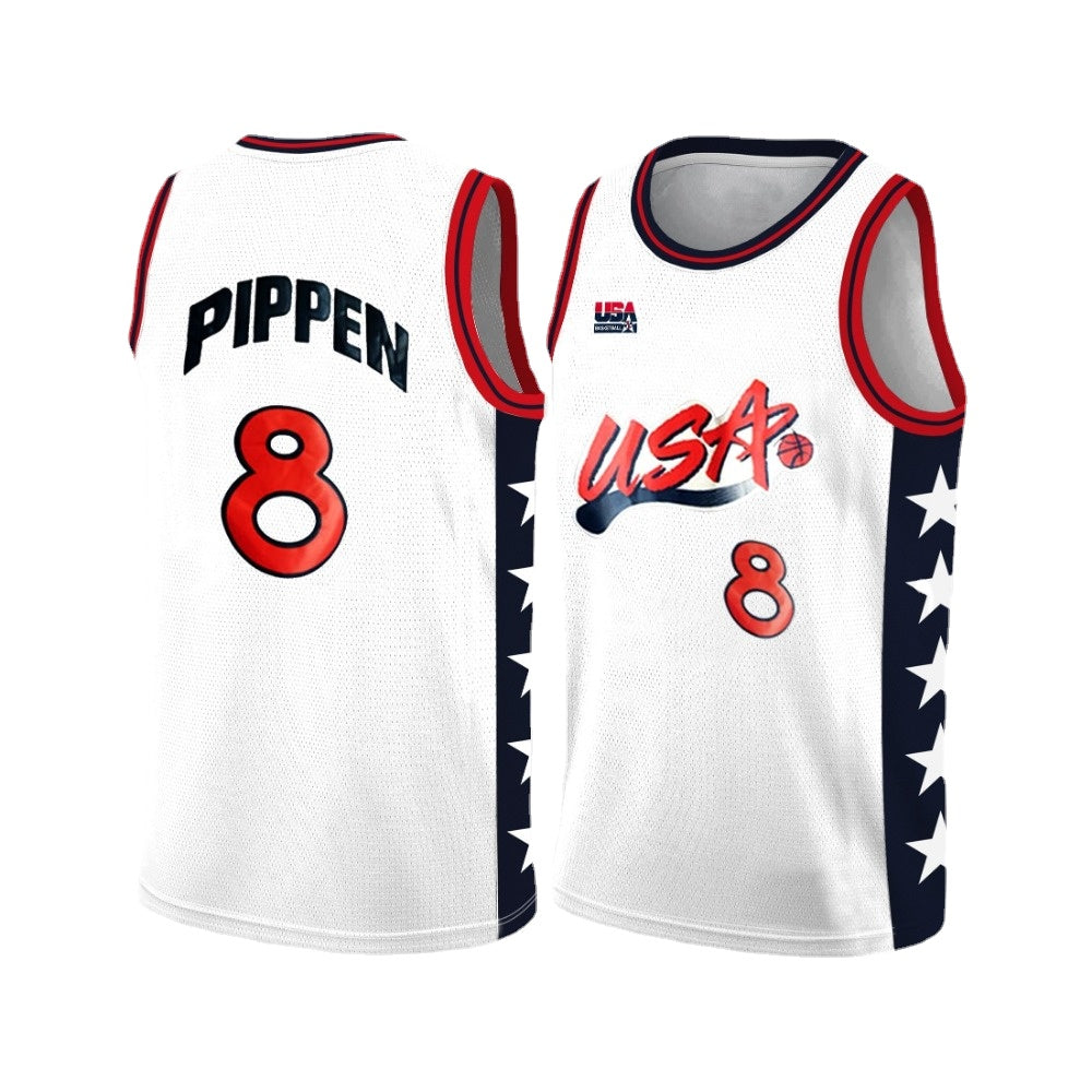 Scottie Pippen #8 USA Dream Team Basketball Jersey White Color