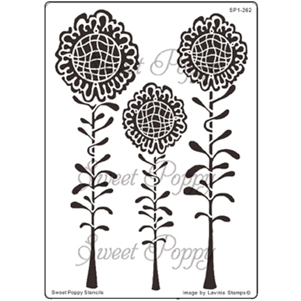 Zen Marigolds Stencil by Sweet Poppy Stencils *Retired*