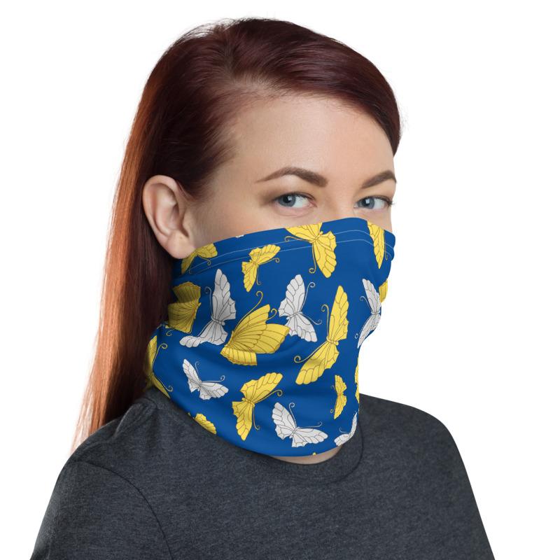 Blue Butterfly Neck Gaiter