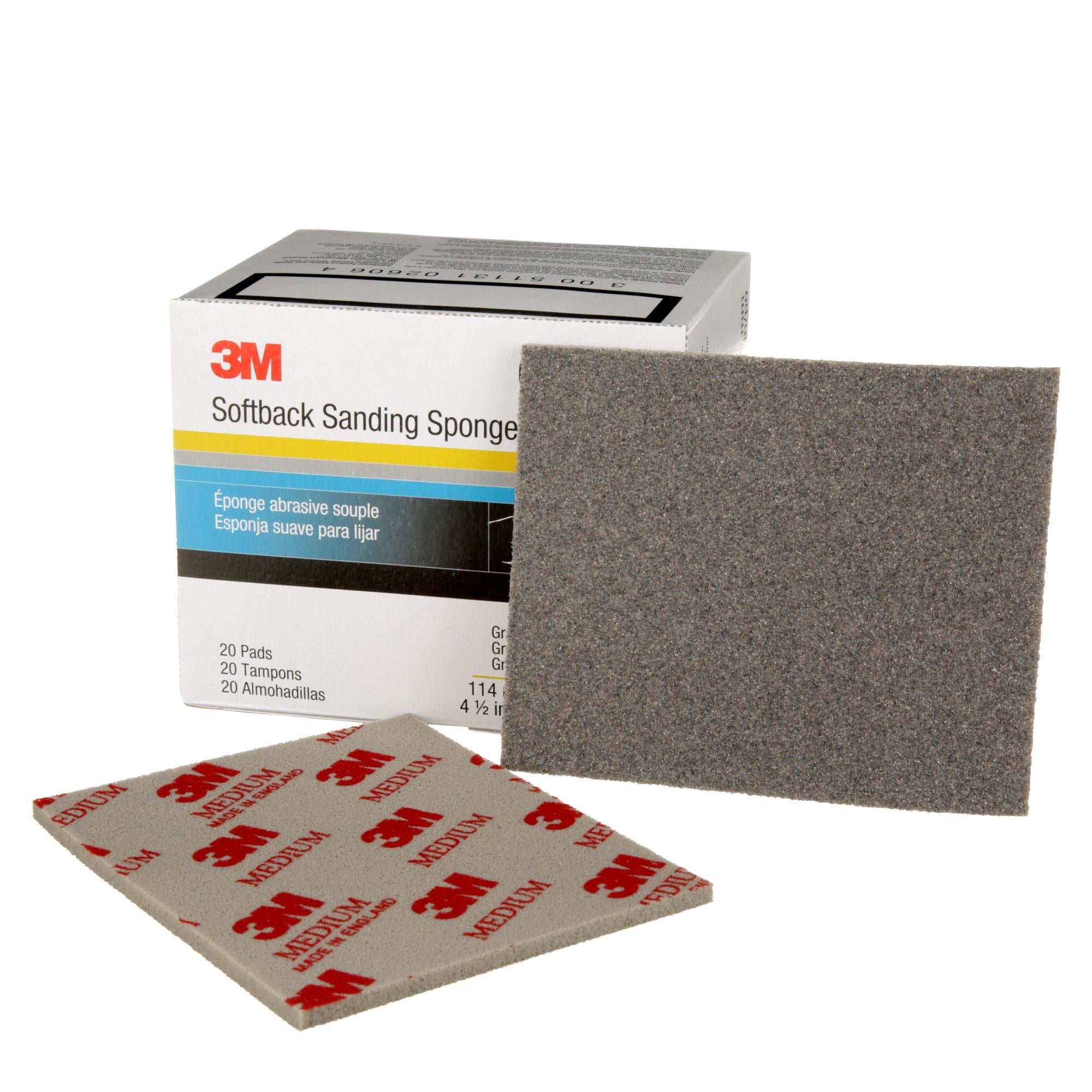 3M Softback Sanding Sponge 02606, 4-1/2 in x 5-1/2 in, (115mm x
140mm), Medium