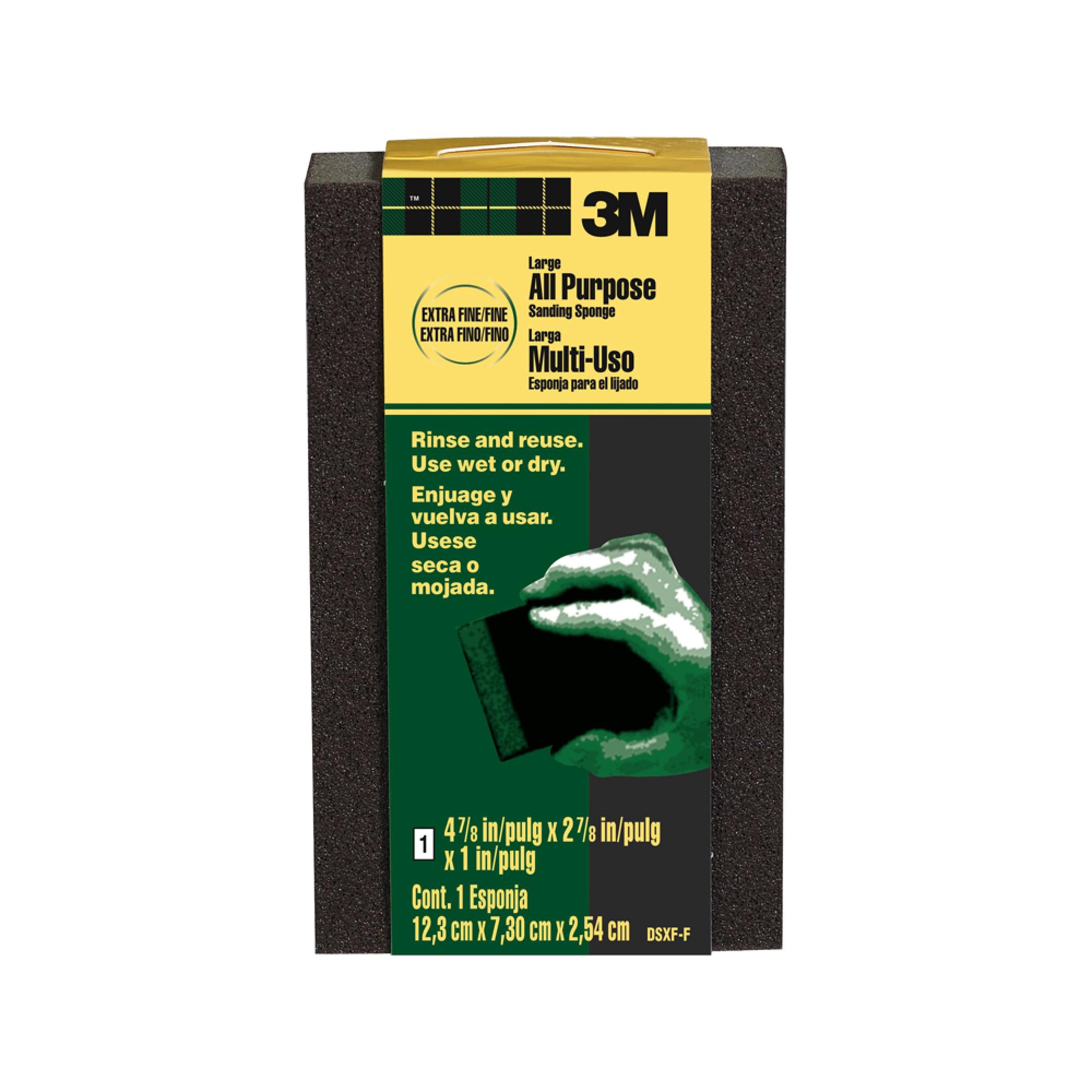 3M General Purpose Sanding Sponge DSXF-F-ESF-10, 2 7/8 in x 4 7/8 in x 1 in